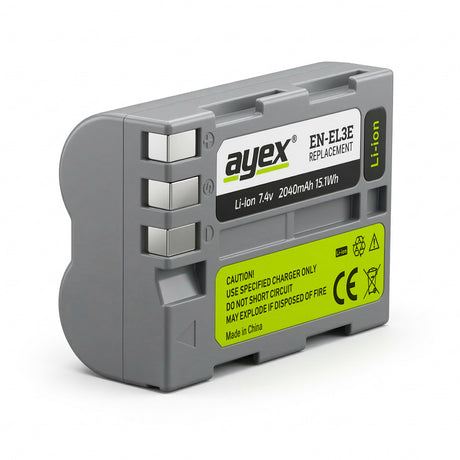 EN-EL3e Akku für Nikon D70 D80 D90 D100 D200 D300s D700 integr. Info-Chip 100% Kompatibel