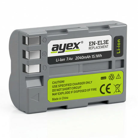 EN-EL3e Akku für Nikon D70 D80 D90 D100 D200 D300s D700 integr. Info-Chip 100% Kompatibel