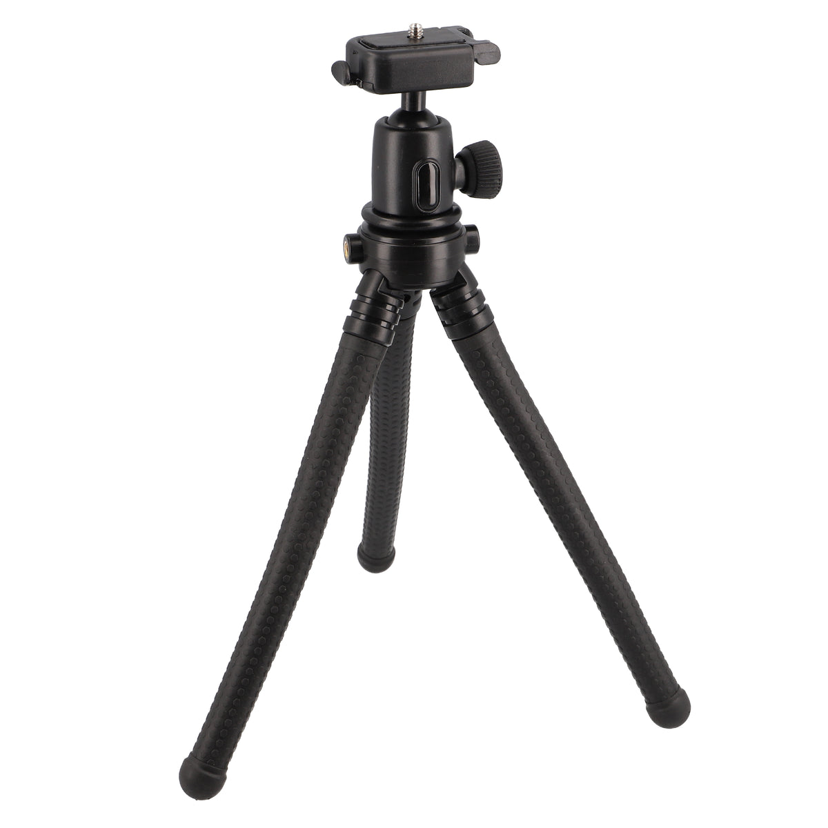Flexibles 2-in-1 Tischstativ & Selfie-Pod mit Kugelkopf - Biegsame Beine & 1/4"-Anschlüsse