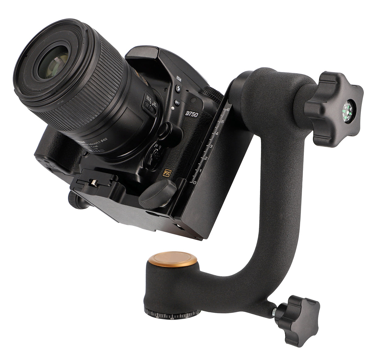 ayex Gimbal Stativkopf für Teleobjektive 360° Panorama Gimbal Head mit Schnellwechselplatte