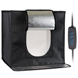 ayex Fotostudio Set Foto Box mit LED Licht und Hintergrund-Folie, optimal für Produktfotografie