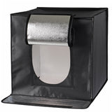 ayex Fotostudio Set Foto Box mit LED Licht und Hintergrund-Folie, optimal für Produktfotografie