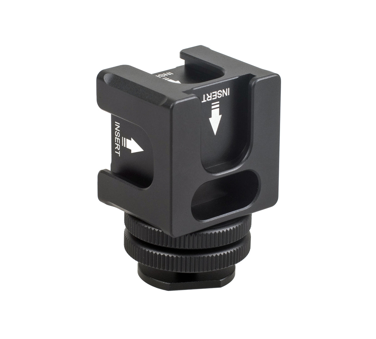 Rotierbarer Vierkopf-Multifunktions Cold-Shoe-Adapter 1/4 Zoll eingebaute Rücklaufsperre für Blitzlichte Monitore Mikrofone