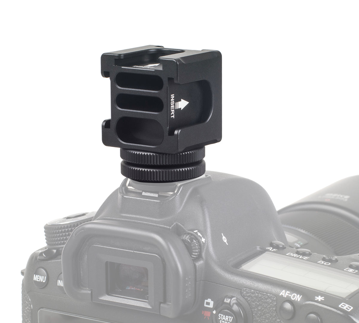 Rotierbarer Vierkopf-Multifunktions Cold-Shoe-Adapter 1/4 Zoll eingebaute Rücklaufsperre für Blitzlichte Monitore Mikrofone
