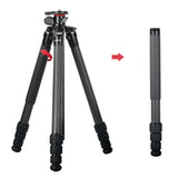 JUSINO Flexibles Karbon-Stativ max. 170cm bis 18Kg belastbar neigbare & entfernbare Mittelsäule