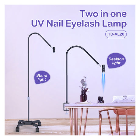 UV Lash Lampe - 2 in 1 Stand- & Tischlampe für Wimpern & Nägel HD-AL20