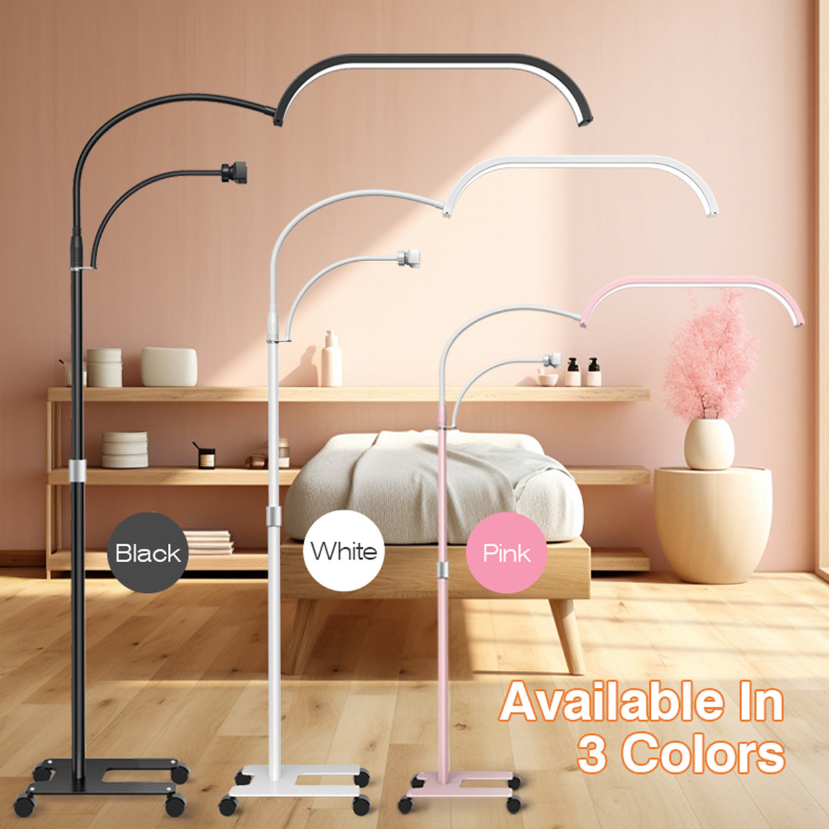 Dimmbare Halbmond Lampe Beauty Light einstellbare Farbtemperatur Telefonhalter Fernbedienung