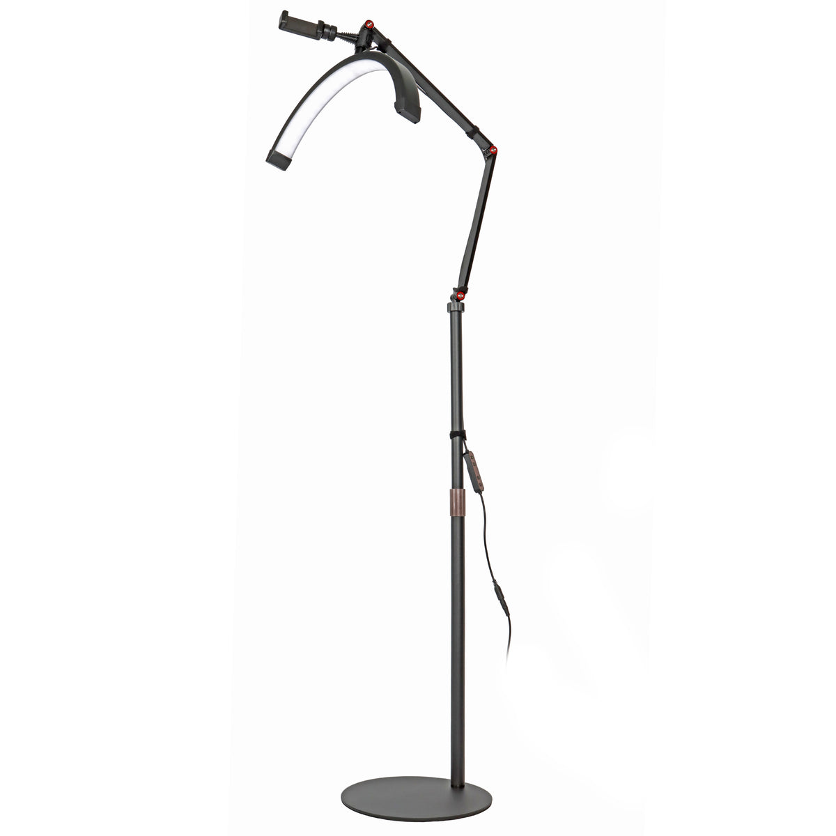 Halbmond Beauty Light 20W LED Kosmetiklicht dimmbar 360° drehbar Telefonhalter Stativ