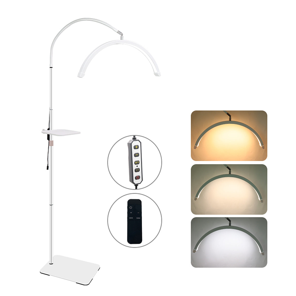 LED Beauty Stehlampe – 36W, höhenverstellbar & dimmbar Weiß oder Schwarz