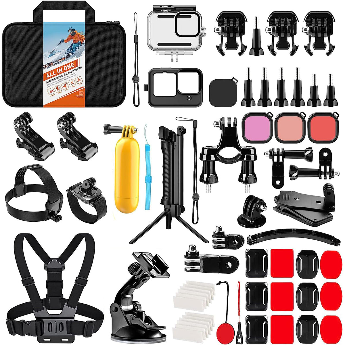 ayex GoPro Accessory Kit All-in-One Lösung für Ihre Abenteuer (Hero 11 10 & 9)