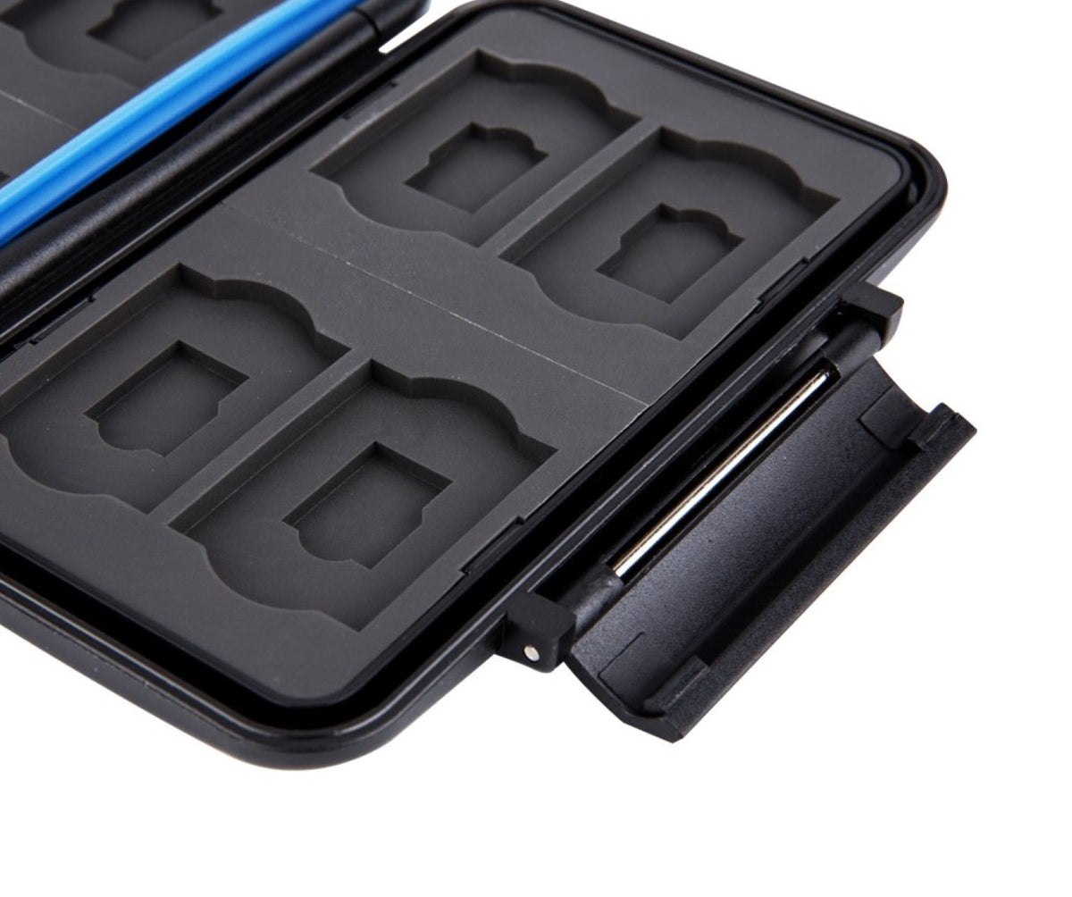Speicherkarten Schutzbox Staub+Wasserdicht gummierte Innenausstattung 8x SD/Micro SD