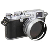 Gegenlichtblende mit Adapterring für FUJI X100 Serie ersetzt LH-X100 Silber