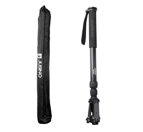 JUSINO Alu Monopod abnehmbarer Fuß Tischstativ Schnelldrehverschlüsse bis 153cm 6kg