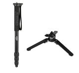 JUSINO Aluminium-Monopod mit abnehmbarem Fuß Tischstativ Schnelldrehverschlüsse bis 164cm 10kg VM-284
