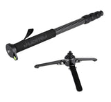 JUSINO Karbon Monopod Standspinne Tischstativ-Funktion bis 164cm 10kg Schnellspann-Clips VM-284C