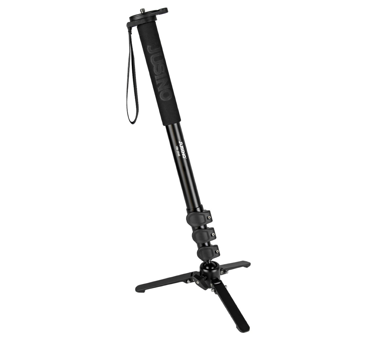 JUSINO Monopod mit abnehmbarem Fuß Tischstativ Schnellspann-Clips bis 164cm 10kg VM-284E