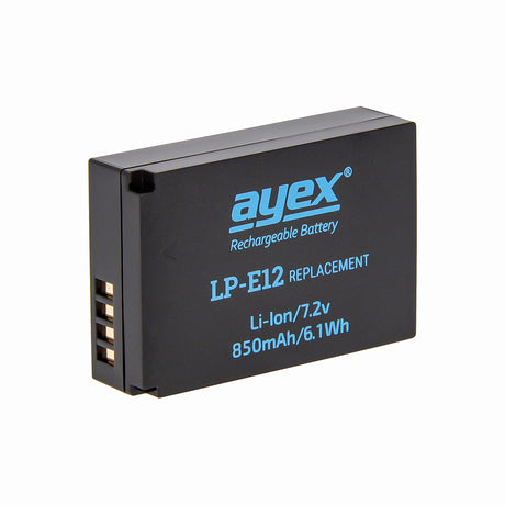 ayex Power Set mit 2x LP-E12 Akku für Canon + 1x USB Dual Ladegerät zB EOS M M200