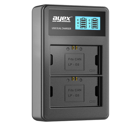 Batteriegriff Set für Canon EOS 5D Mark IV + 2x LP-E6N Akku + 1x USB Dual Ladegerät wie BG-E20
