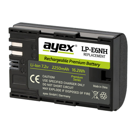 LP-E6NH Akku für Canon Kameras wie EOS R 5D Mark IV 6D Mark II 7D Mark II 90D 80D 70D 2250mAh