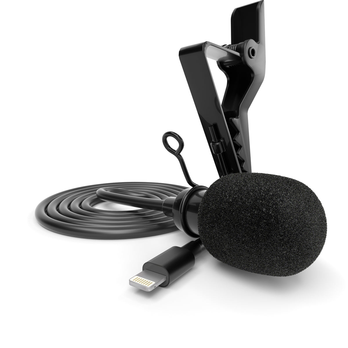 Lavalier Mikrofon für iPhone iPad Windschutz & Klemme perfekt für Interviews Livestreams Lightning