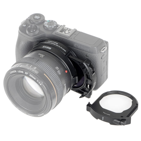 Meike MK-EFTM-C Mount-Adapter für Canon EF auf Canon EOS M Inkl. variablem ND-Filter und klarem UV-Filter