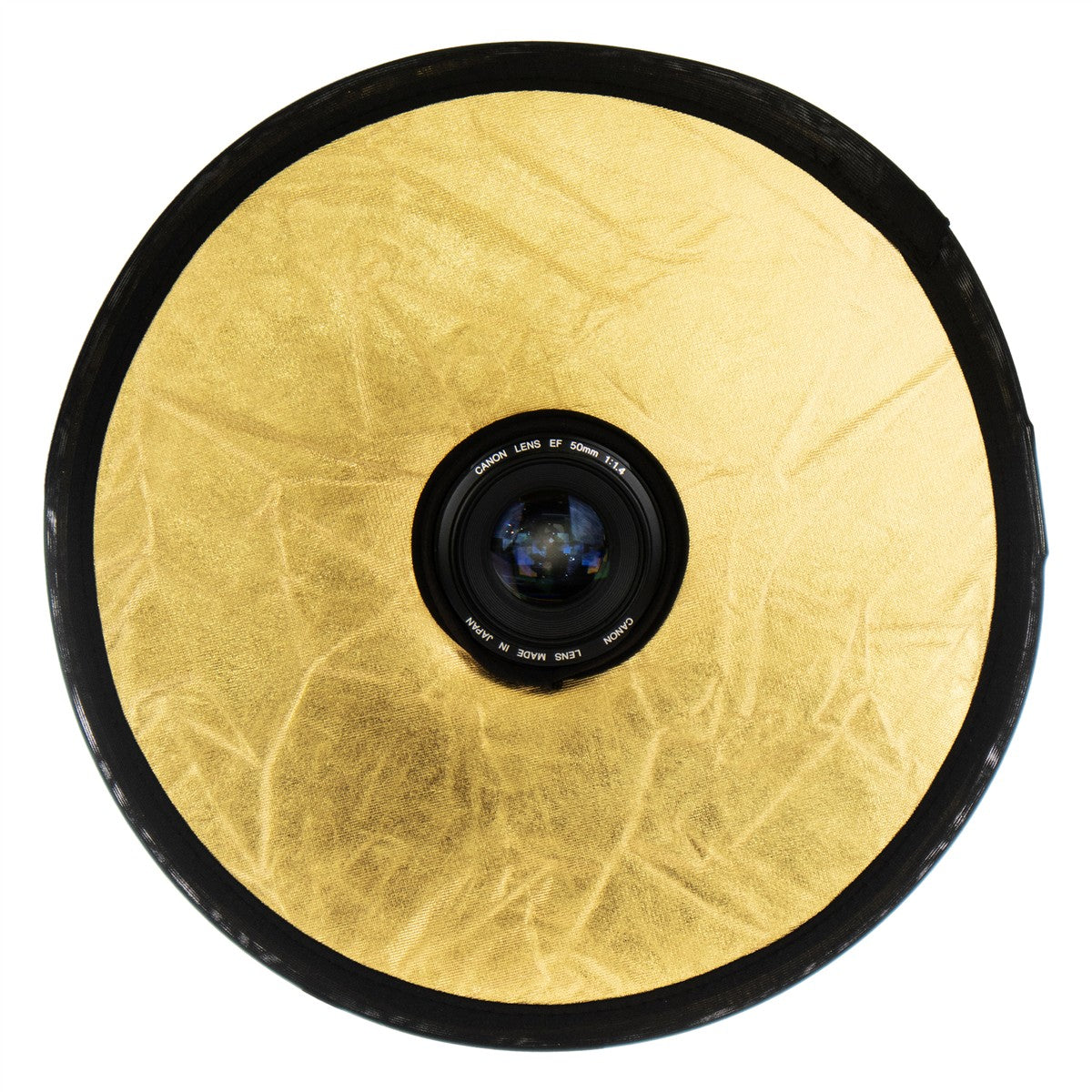 2in1 Faltreflektor Mount Lichtreflektor rund mit Objektivöffnung Gold/Silber 30cm