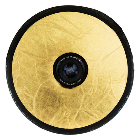2in1 Faltreflektor Mount Lichtreflektor rund mit Objektivöffnung Gold/Silber 30cm