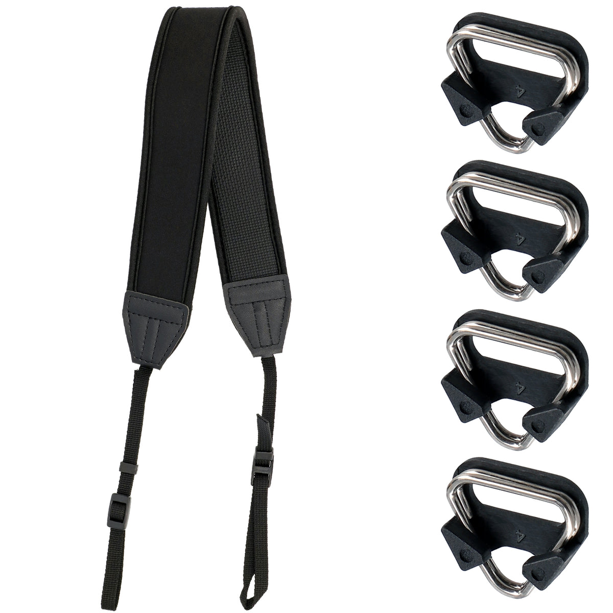 ayex Neopren Gurt + 4er-Set Splentringe Robuste Halterungen