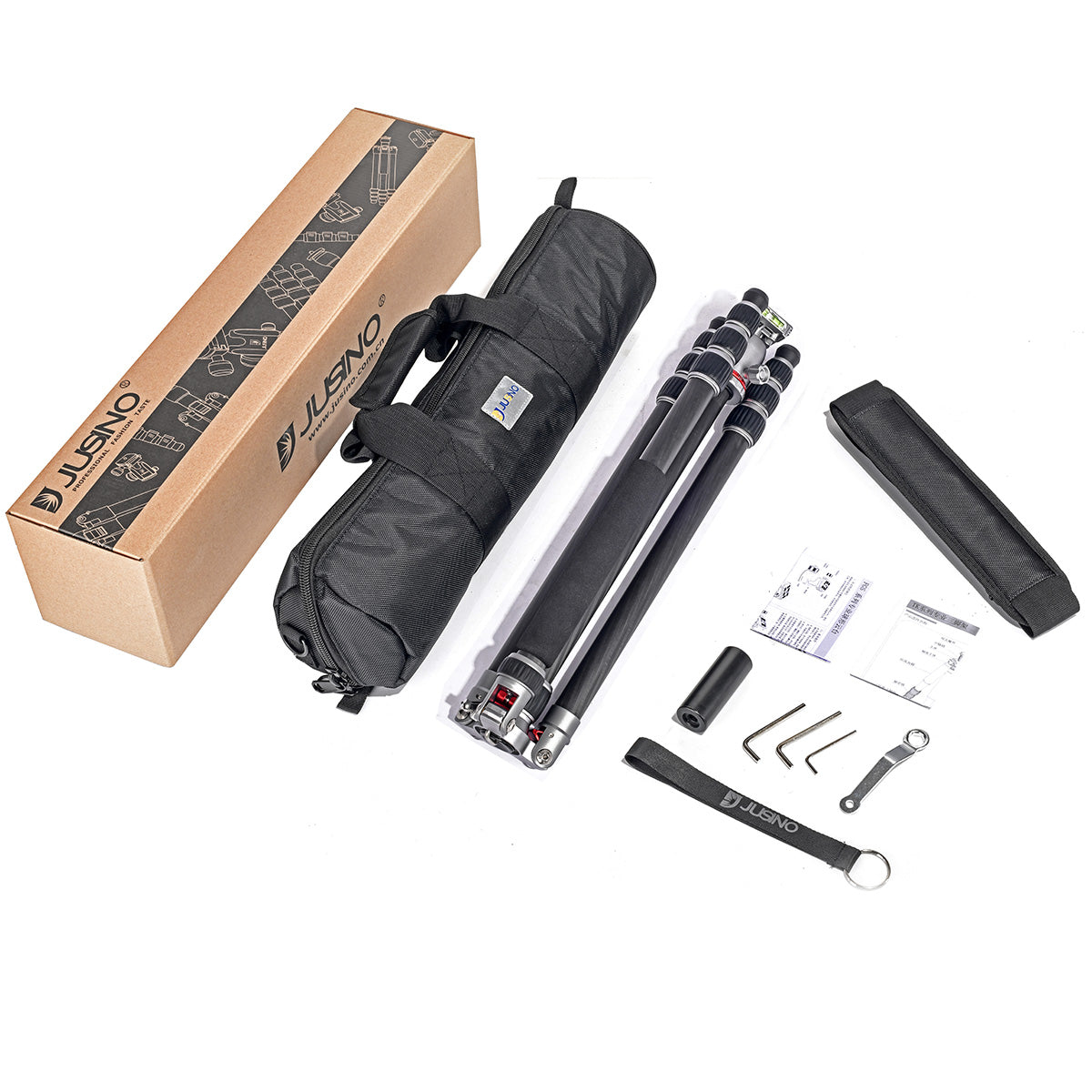 JUSINO Leichtes Karbon Tripod Monopod mit Kugelkopf bis 160cm 12kg FGS-30 TK-254C