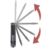 JUSINO Profi Traveller Karbon-Stativ Monopodfunktion bis 182cm 18kg + Kugelkopf FGS-41 TK-324C