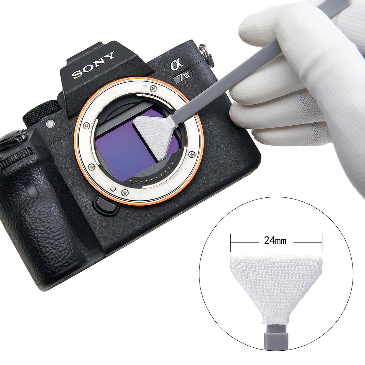 VSGO Sensor Reinigungsswabs 24 Stück für Vollformat-Kameras 24mm