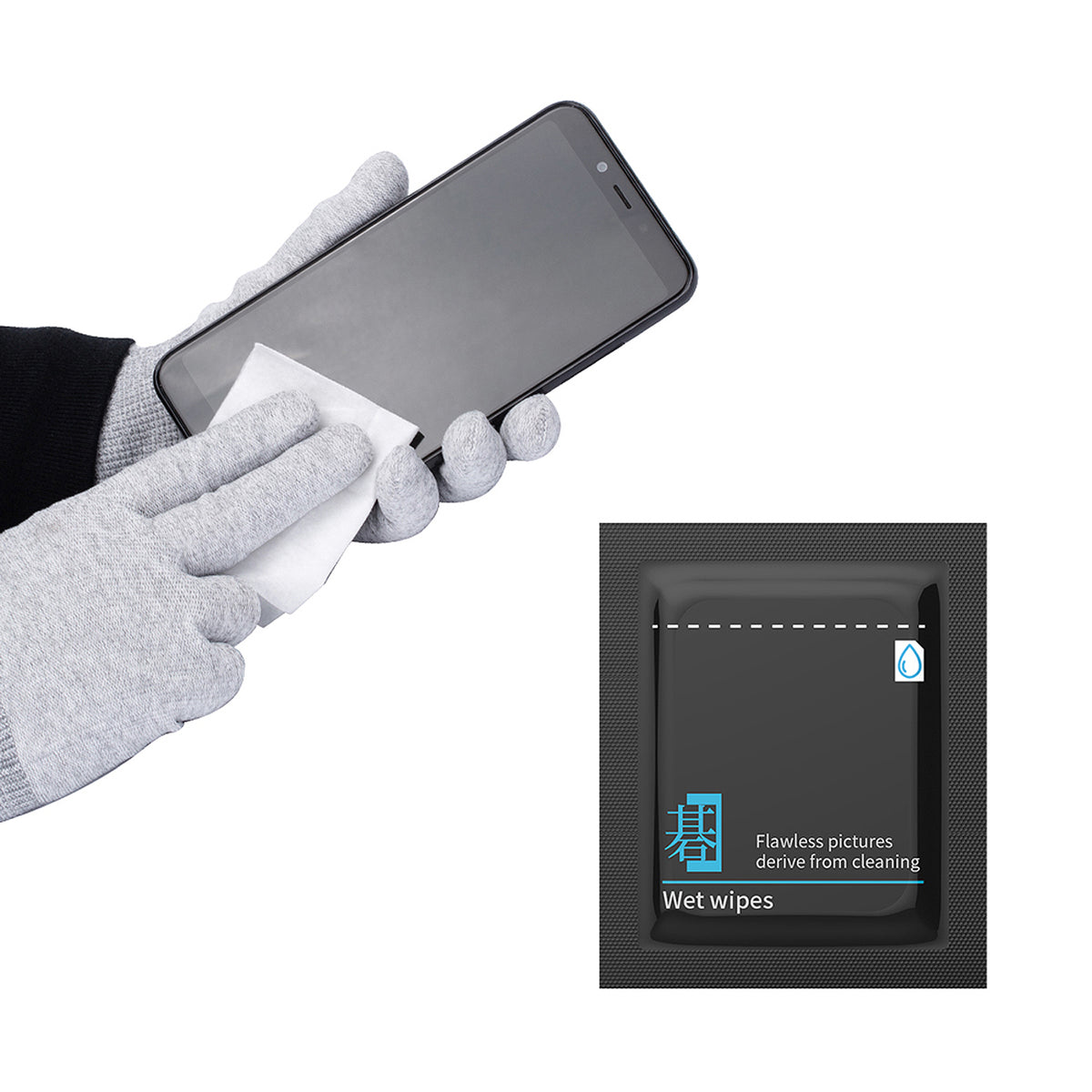 VSGO Reinigungstücher Feuchttücher für Kamera, Display & Smartphone 60er Set