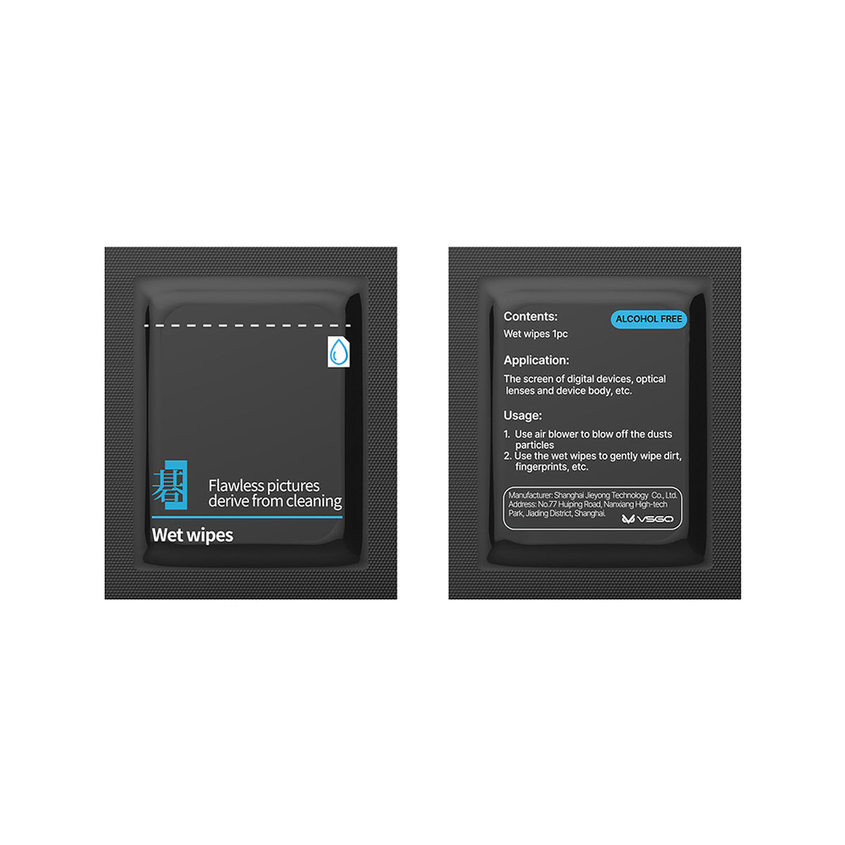 VSGO Reinigungstücher Feuchttücher für Kamera, Display & Smartphone 60er Set