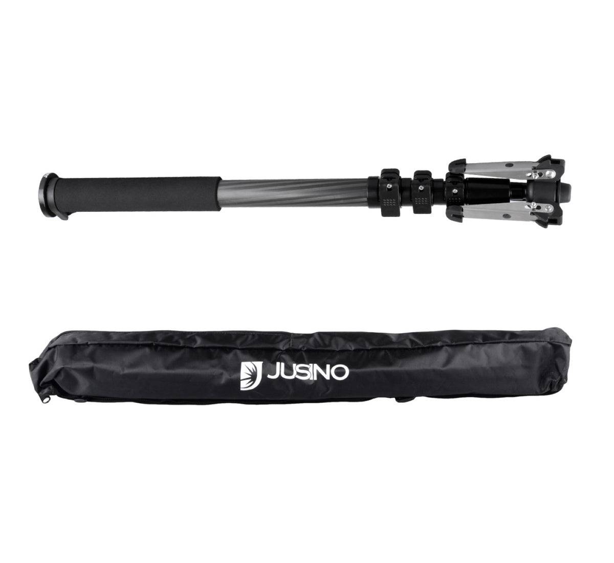 JUSINO Carbon Monopod mit Standspinne Clipverschlüsse bis 12kg 177cm VM-361EC