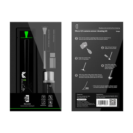 VSGO Sensor Reinigungskit für 4/3 Kameras inkl. Flüssigkeit & Swabs